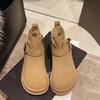 Модные балетки до щиколотки Женские зимние кроссовки-ботинки с ремешком и пряжкой Замшевые Зимняя мода Женская обувь Новый тренд 2025 Повседневная обувь для ходьбы Нескользящие ботинки