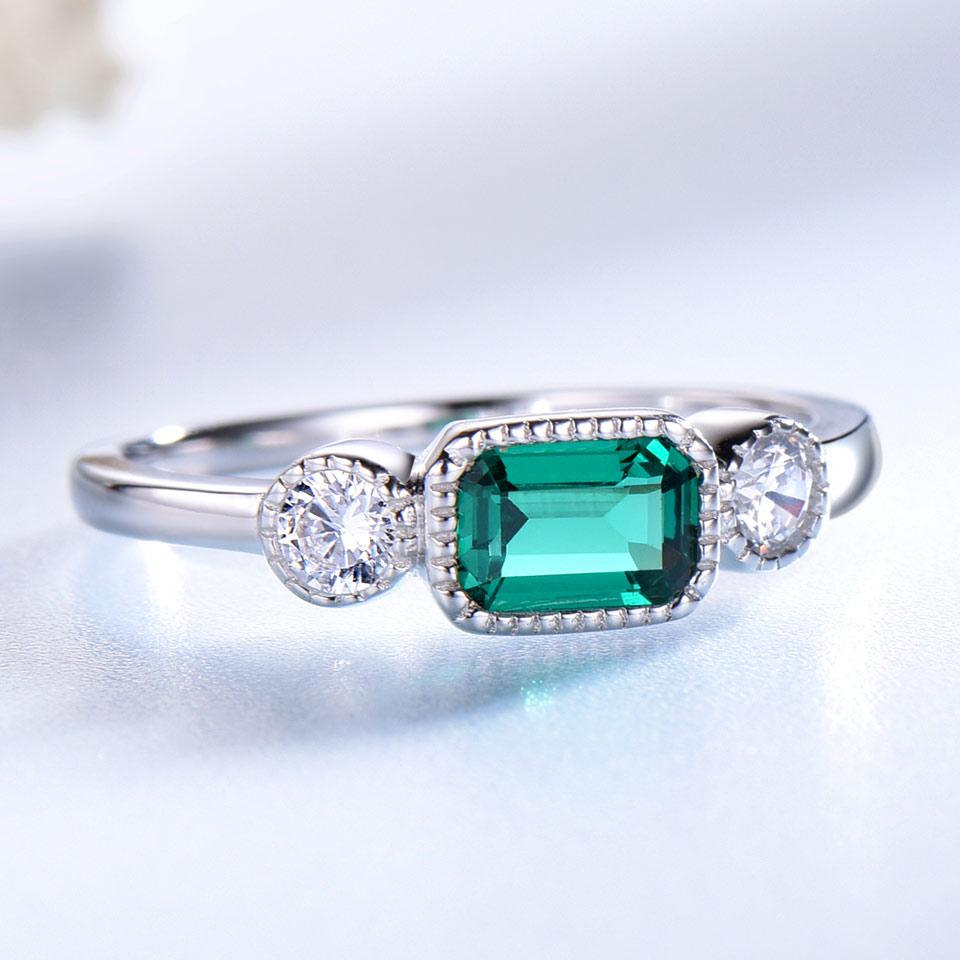 Umcho Кольцо из стерлингового серебра 925 пробы с нано-изумрудом, юбилей, день рождения, День святого Валентина, ювелирные изделия, подарки для женщин, жены и девочек