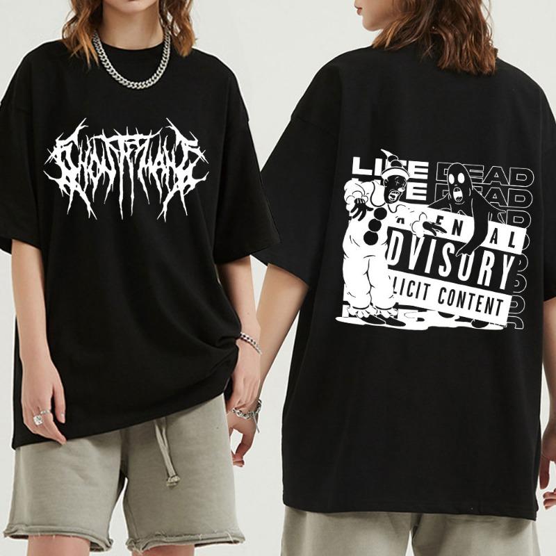 Футболка с графическим принтом Ghostemane, модная футболка в стиле хип-хоп, металл, рок, готика, уличная футболка больших размеров для женщин