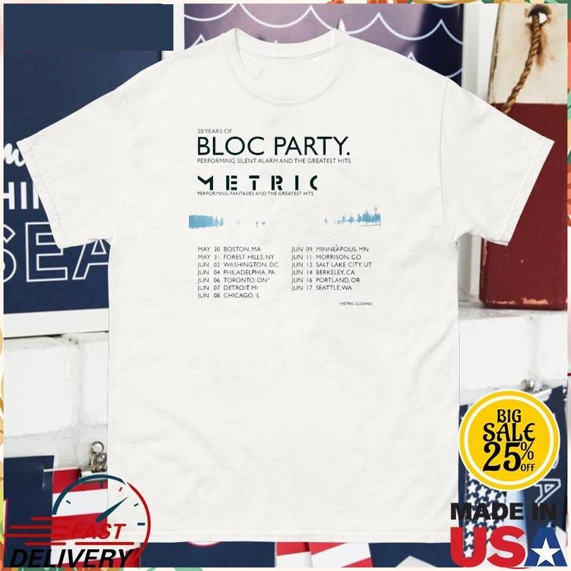 Bloc Party Silent Alarm 20th Anniversary Tour 2025 t shirt for DO512 Unisex T-Shirt