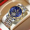 Men's Multifunctional Mechanical Watch, Waterproof Luminous Dual Calendar Dial, Tourbillon Hollow Mechanical Watch, Men's Business Watch