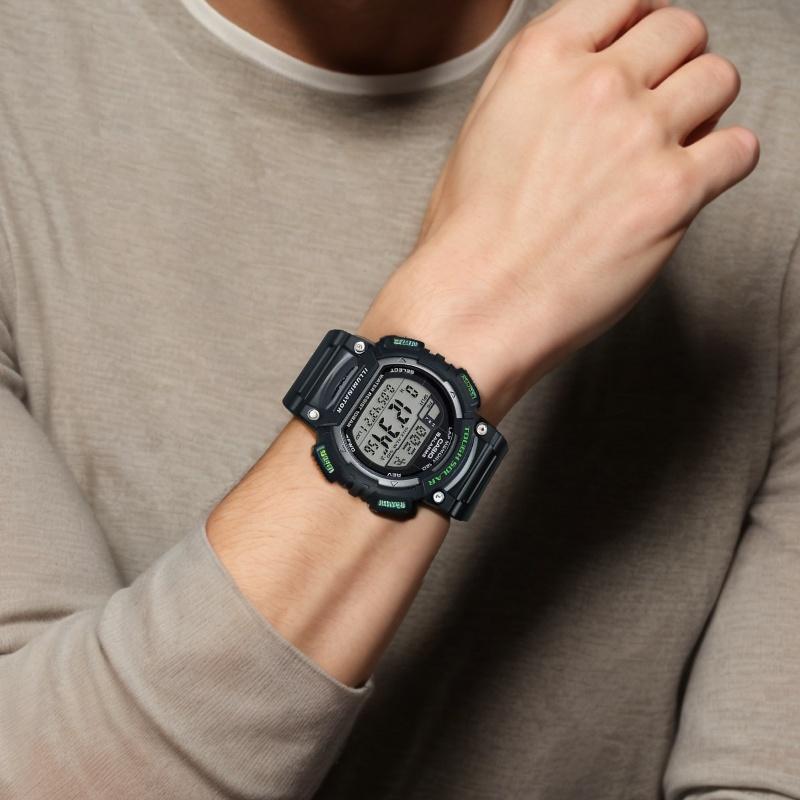 Casio Серия YOUTH - цифровой дисплей с дисками, ретро-мода, простой, классический солнечный шагомер, водонепроницаемые и ударопрочные спортивные часы, STL-S100H-1AJH