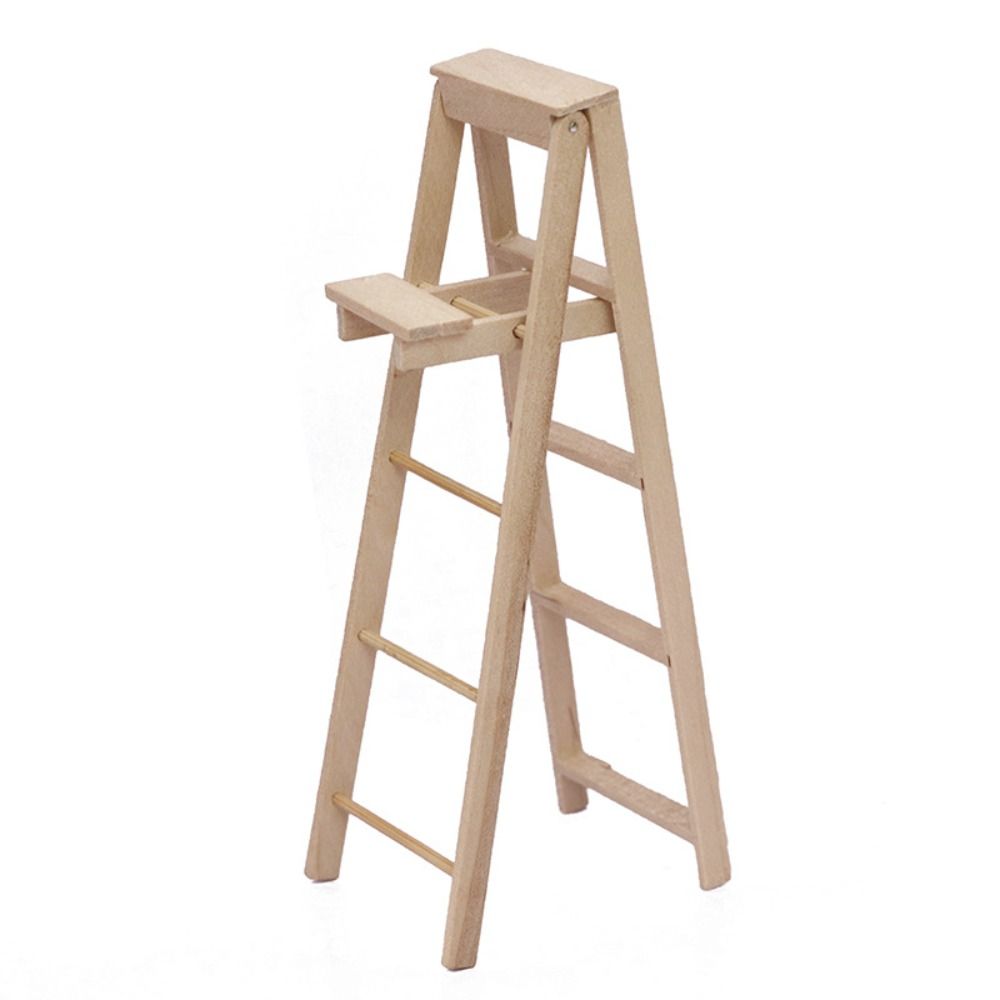 Wooden Wooden Ladder Dollhouse Miniature Model Creative Figurine Stairs Toys  Pretend Play Toys