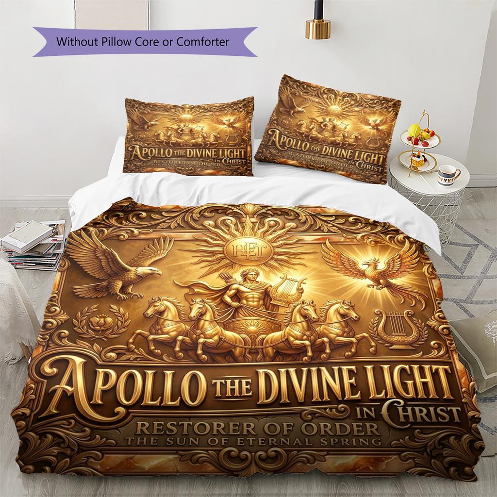 Apollo, the sun god Pattern Bedding Quilt Set Quilt Cover Pillowcase Home Decoration Birthday Gift (1 * duvet cover + 2 * pillowcase, without core)
