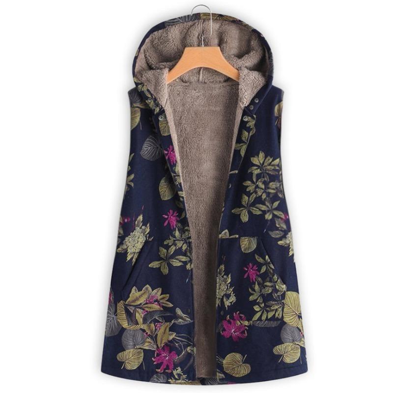 Женское осенне-зимнее пальто-жилет без рукавов с хлопковым капюшоном и карманом, повседневная куртка, свободное весенне-зимнее пальто без рукавов