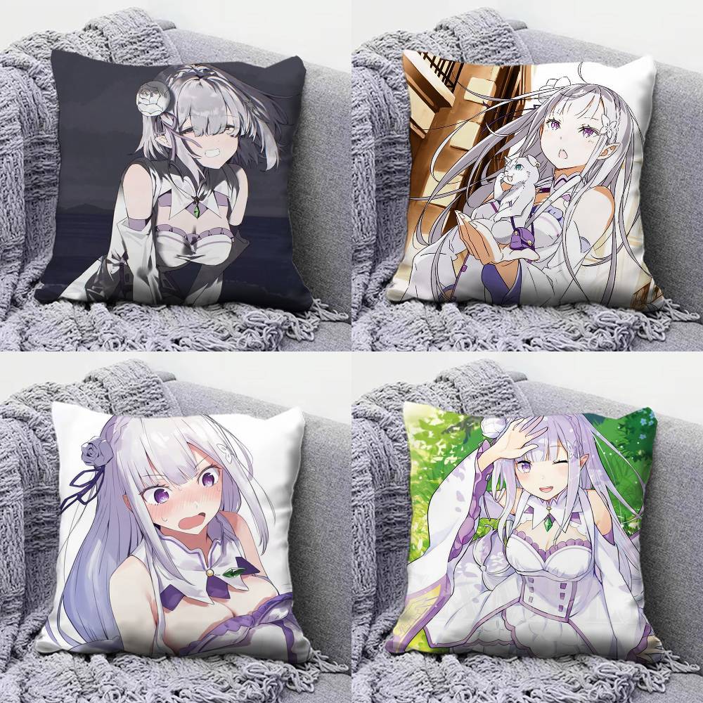 Re zero infinity Эмилия Милая Аниме Девушка Наволочки Домашние Подушки для Дивана и Декоративные На заказ