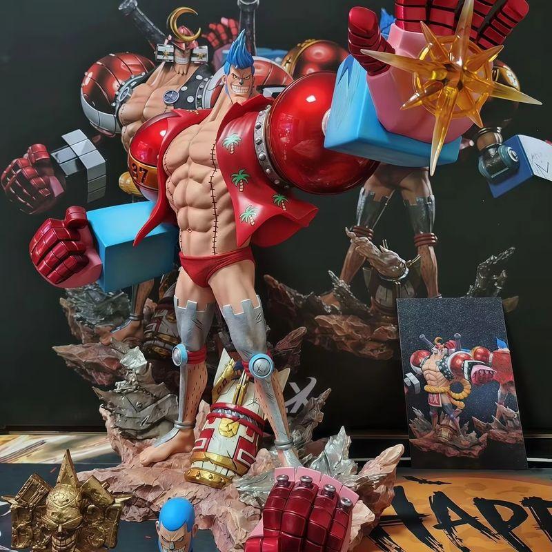 28 см One Piece Lx Франкки GK Двухголовая статуя GK Персонаж Комната Настольный дисплей Украшения.