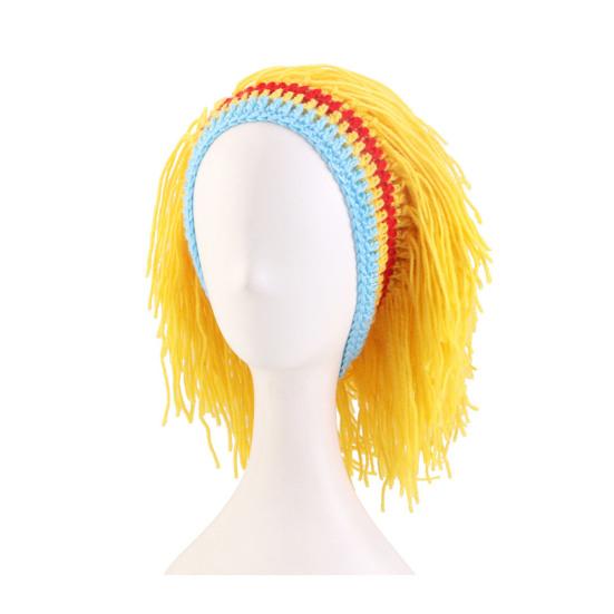 Wig Hat Elasticity Knitted Wool Hand-Crocheted Funny Hat Dreadlocks Design