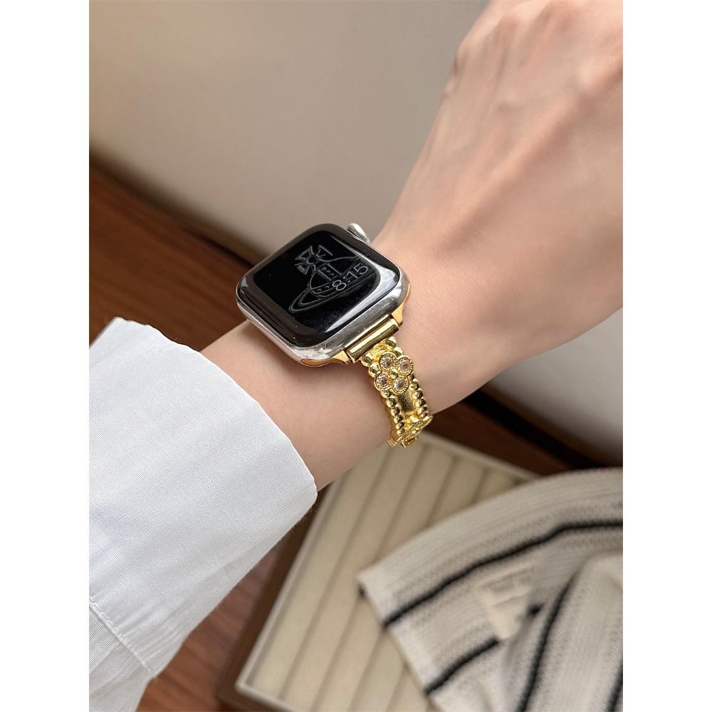 Калейдоскоп Медный Циркон Металлический Ремешок Для Apple Watch Ultra 49/46/45/44/42/41/40/38мм, Модный Металлический Браслет Наручный Ремешок Серия 10 9 8 7 6 SE
