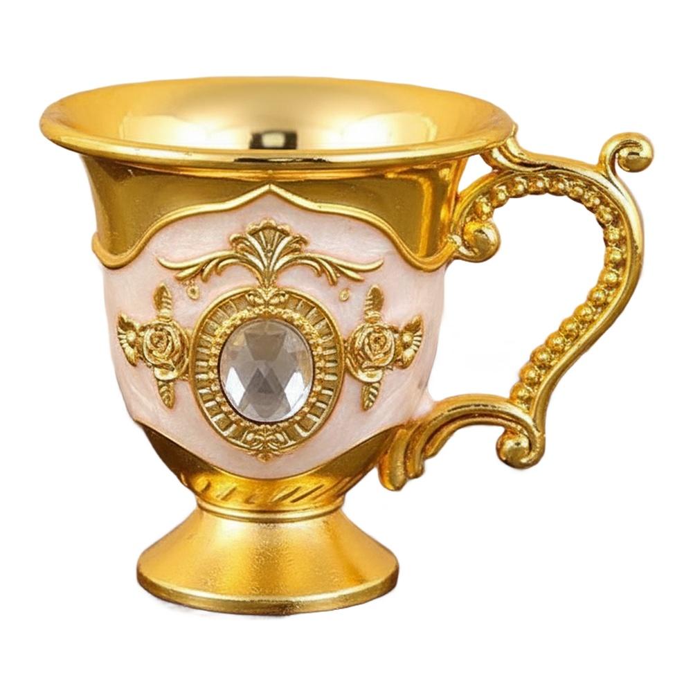 Zinc Alloy Metal Wine Drinking Cup Vintage Goblet for Picnics Bar and Home Use with Inlay 50mm Mouth 54mm Height 30mm Bottom