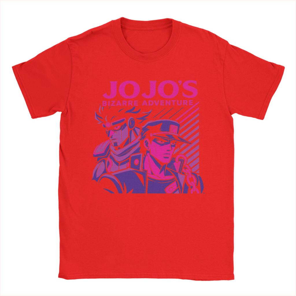 Kujo Jotaro JoJos Bizarre Adventure T Shirts for Unisex Pure Cotton TShirts Round Collar Tee Shirt Short Sleeve Clothing Summer