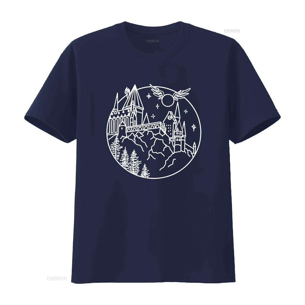 Castle T Shirt Vacation Wizard Magic Kingdom Mountain Family Nerd vintage Washed Soft fashion Comfortable Unisex homme graphic