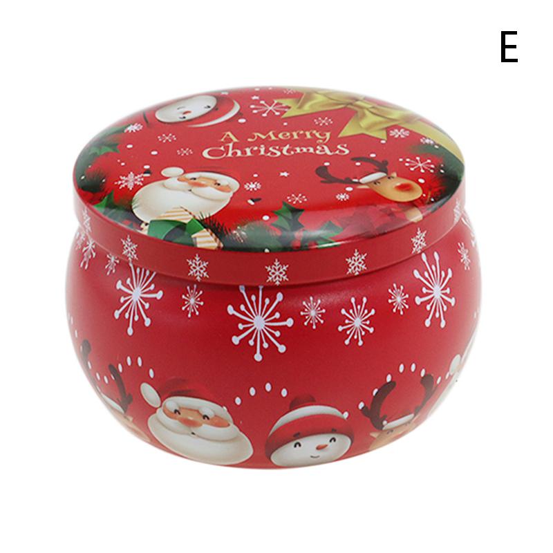 Мини Рождественская жестяная круглая банка для конфет, банка для конфет, для подарков, рождественские ароматизированные жестяные банки, круглый контейнер для свечей