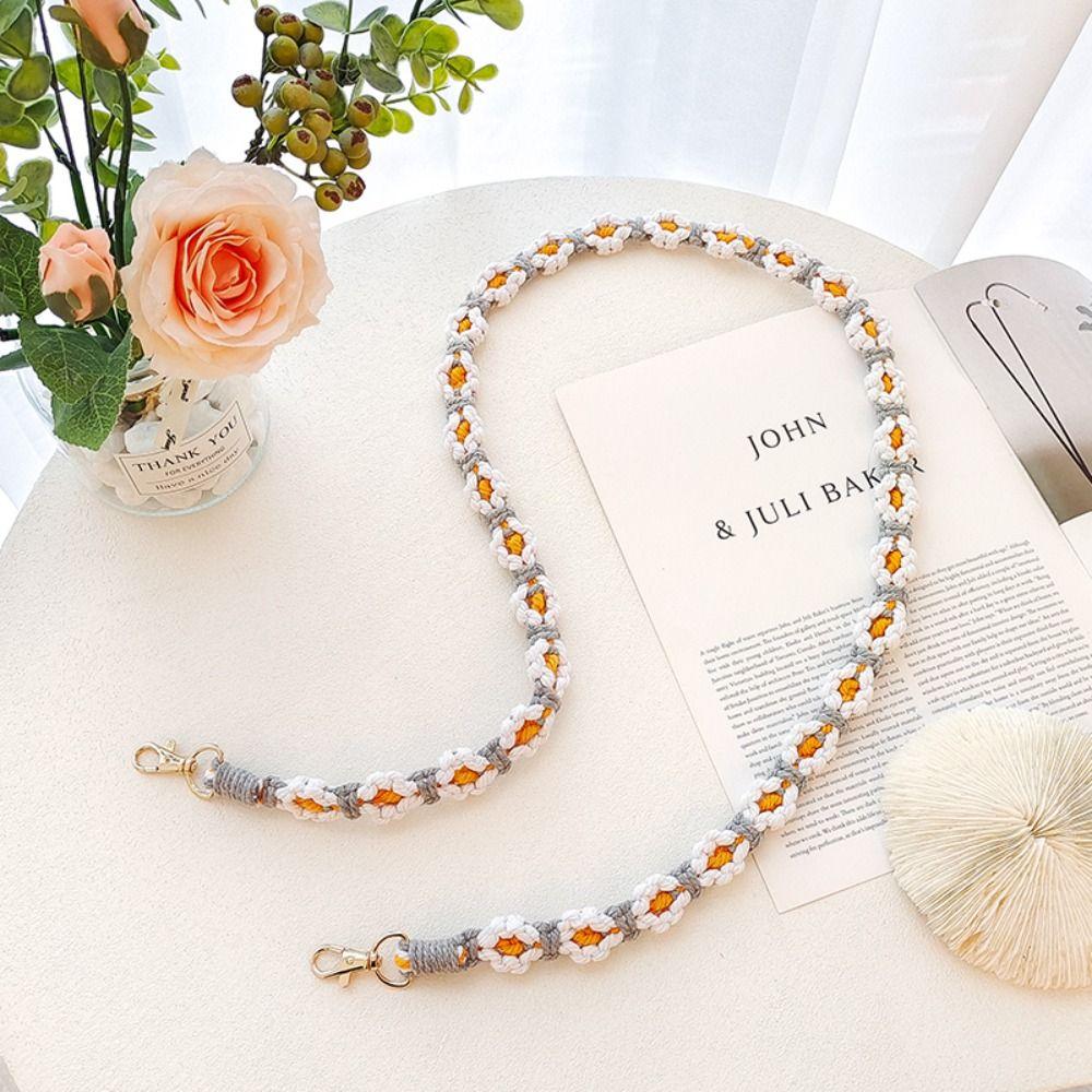 Бохо Цветочный Богемный Брелок-Ремешок Милый Брелок для Телефона Цветок Ромашки Макраме Брелок Кошелек