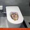 3D Наклейка на стену с котом и собакой ПВХ Наклейки на сиденье унитаза Смешные наклейки на унитаз Украшение для дома