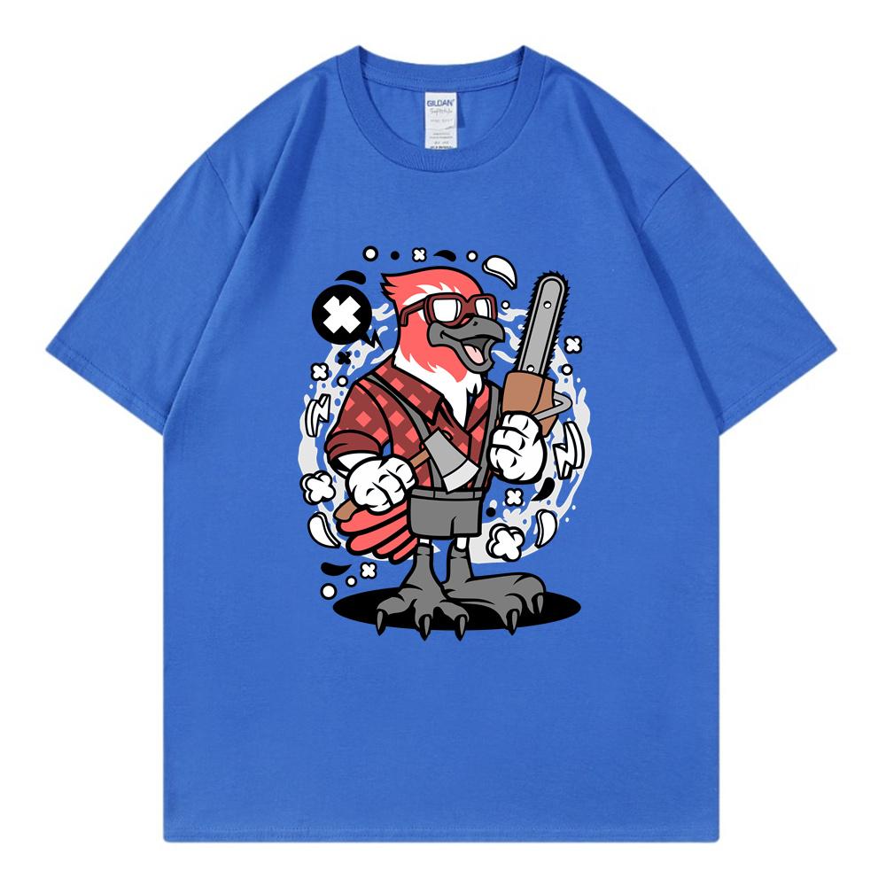 Женская футболка унисекс свободного кроя больших размеров с принтом «Птица-лесоруб», модная дышащая хлопковая одежда с коротким рукавом