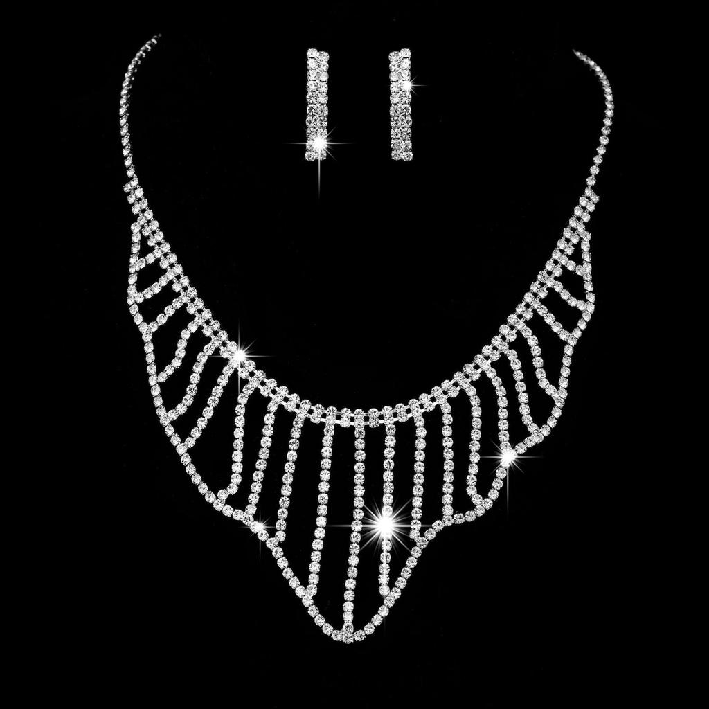 Элегантный комплект свадебных украшений: Серьги, Ожерелье и Браслет с Различными Вариантами