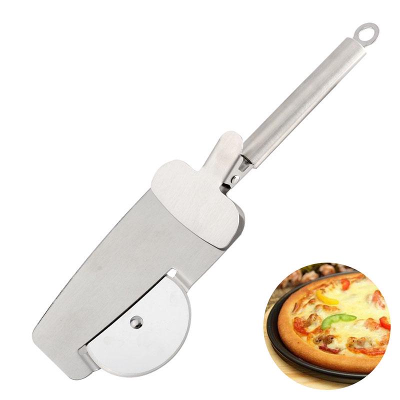 3 In 1  Pizza Cutter with Clip Pizza Wheels Roller Cutter Bread Knife Pastry Dough Slicer