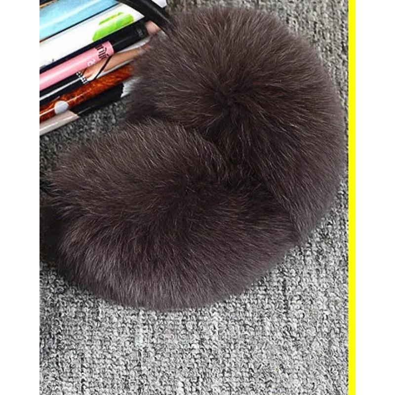 Luxury Women Winter Warm Real Fox Fur Earmuffs Fashion Lady 100% Natural Fox Fur Ear Muffs Thermal Girl Real Fox Fur Earmuff