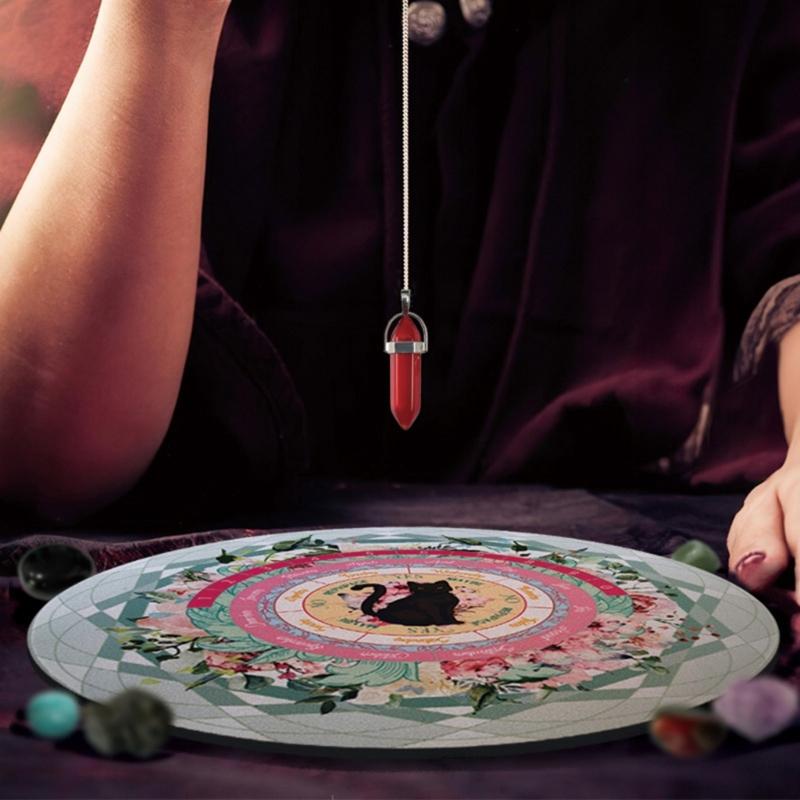 Маятниковая доска для гаданий, коврик для мыши с узором кошек, резиновая скатерть, украшение для стола, коврик для карт Таро для вечеринки, настольной игры