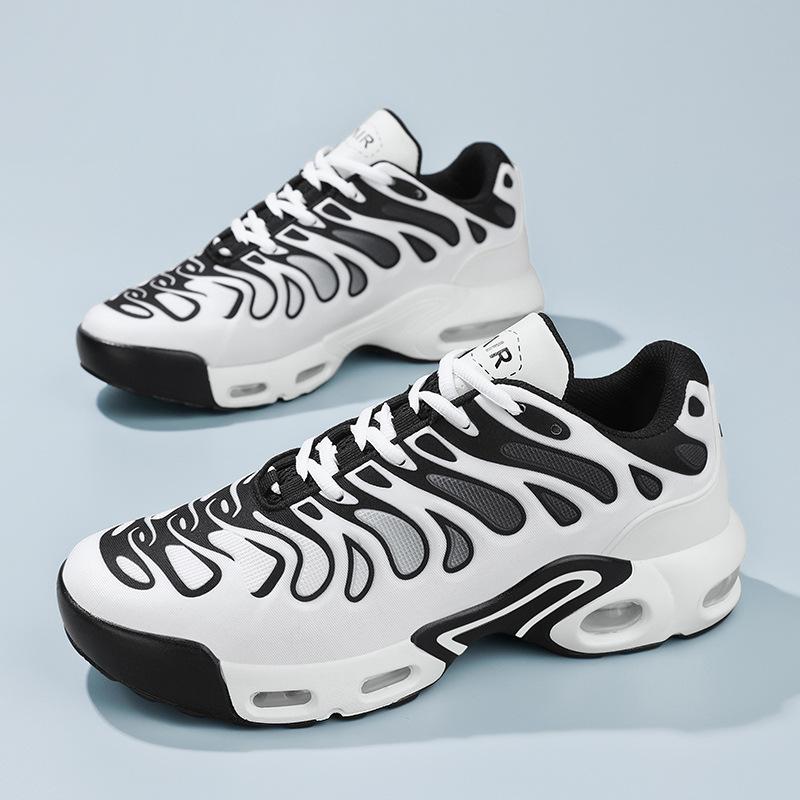 Thick-soled Large-size Sports and Leisure Men's Shoes Fly-woven Air Cushion Travel Shoes Running Shoes Men's Mesh Couple Shoes