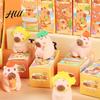 Miniature Desk Decoration 12Pcs Cute Capybara Eraser Set Kawaii 3D Animal Shaped Pencil Erasers for Surprise Toy Kids Clean Erasing Low Dust