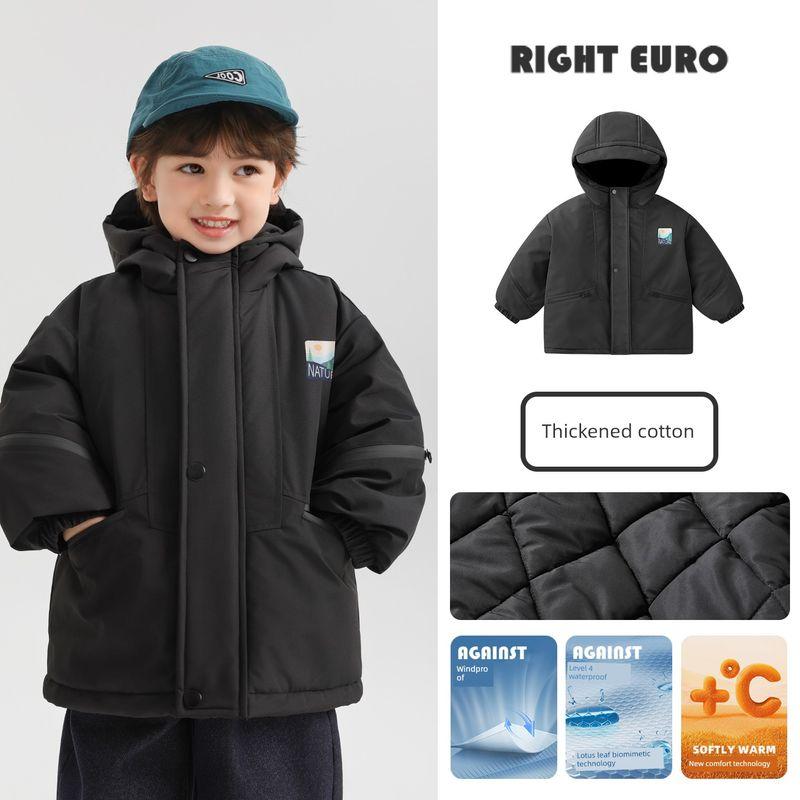 Boys' Waterproof Cotton-Padded Thickened Jacket Winter Clothing 2025 New Autumn and Winter Style Children's Baby Toddler Winter Cotton Coat Trendy
