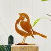 1Pc Rust-Colored Bird, Comfortable Home and Garden Decoration, Country Metal Artwork, Backyard Wall Decoration, Iron Garden Decoration, Metal An