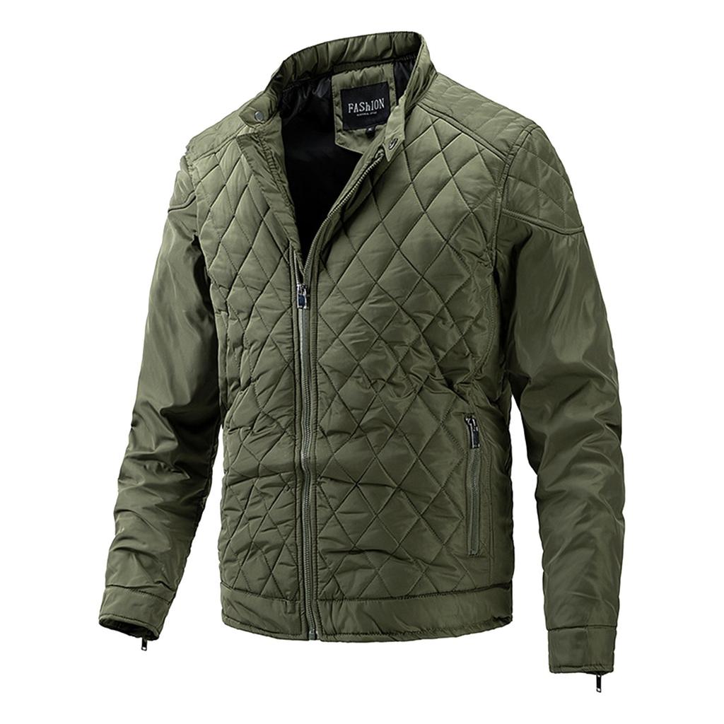 Новое двустороннее мужское однотонное пальто с хлопковым зажимом и воротником-стойкой на молнии, куртка