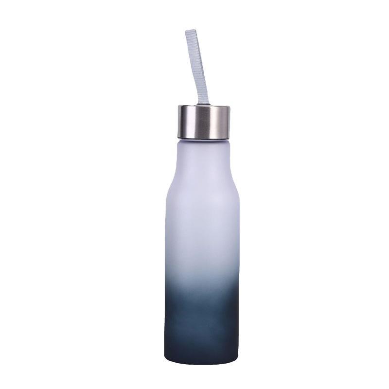 Water bottle outdoor portable handle sports water cup large capacity small mouth bottle water cup gradual change high value plastic water cup