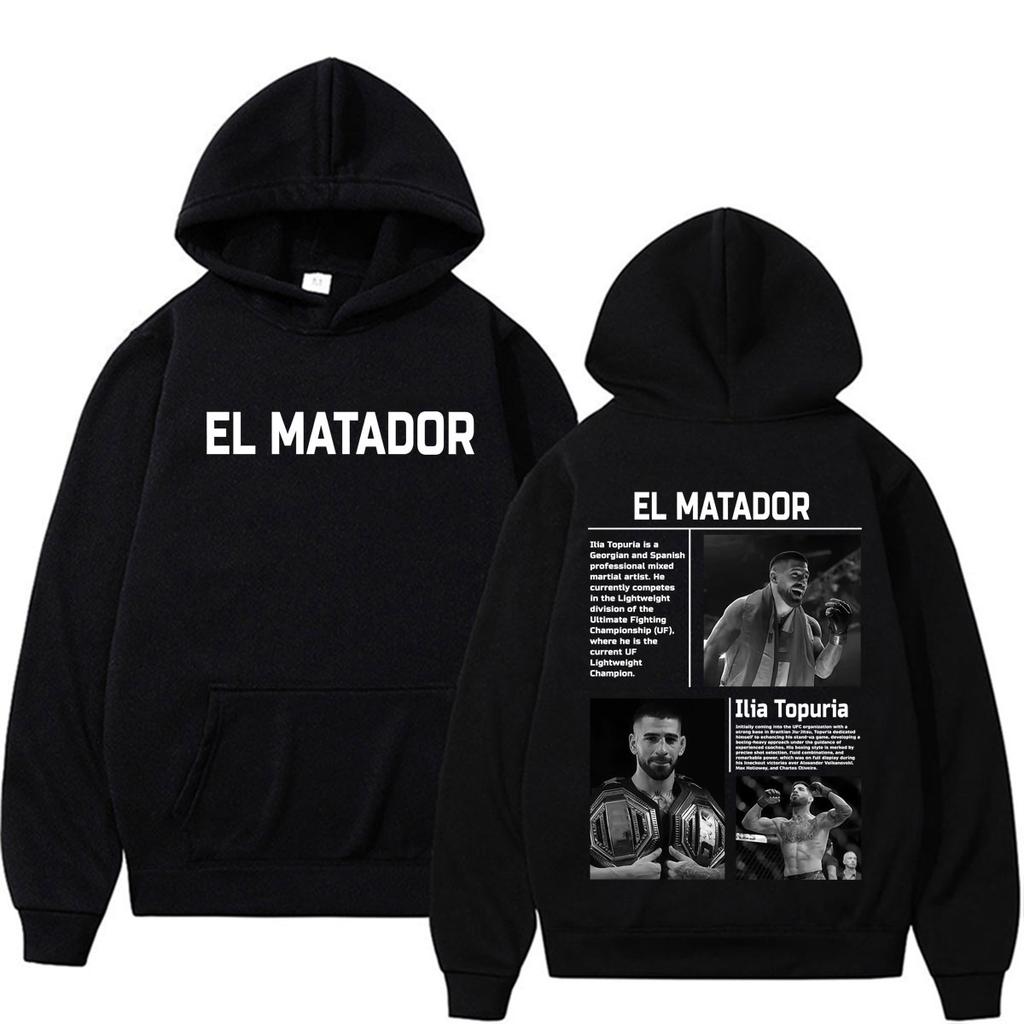 El Matador Илия Топурия Винтажные Графические Худи Мужские Классические Свитшот с Эстетикой Насилия Повседневные Высококачественные Худи