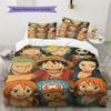ONE PIECE Аниме Комплект постельного белья из 3 предметов, Пододеяльник с цифровой печатью и 2 наволочки, Подарок для детей, Без наполнителя, Мягкая ткань -HYQ49