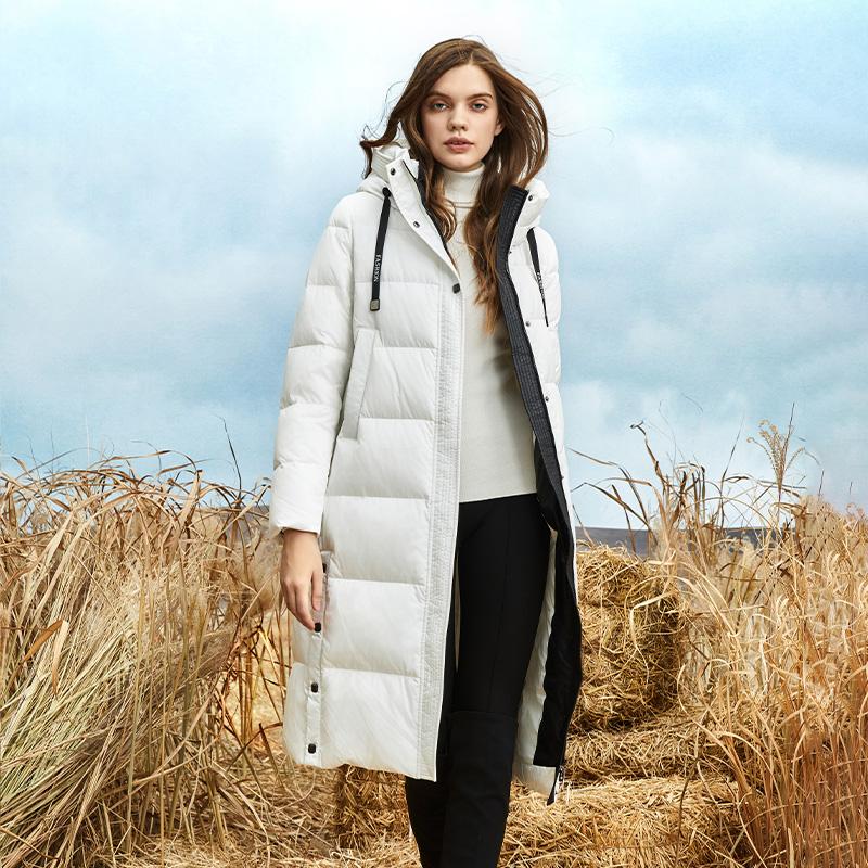 JAZZEVAR зимнее удлиненное хлопковое пальто, однотонное теплое уличное повседневное хлопковое пальто, хлопковая куртка с капюшоном