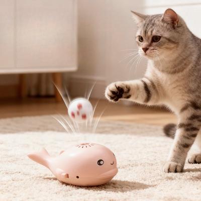 Новая электрическая игрушка для кошек, Маленький кит, плавающий шар, интерактивное саморазвлечение и вентилятор от скуки, плавающий выдувной шар, товары для кошек