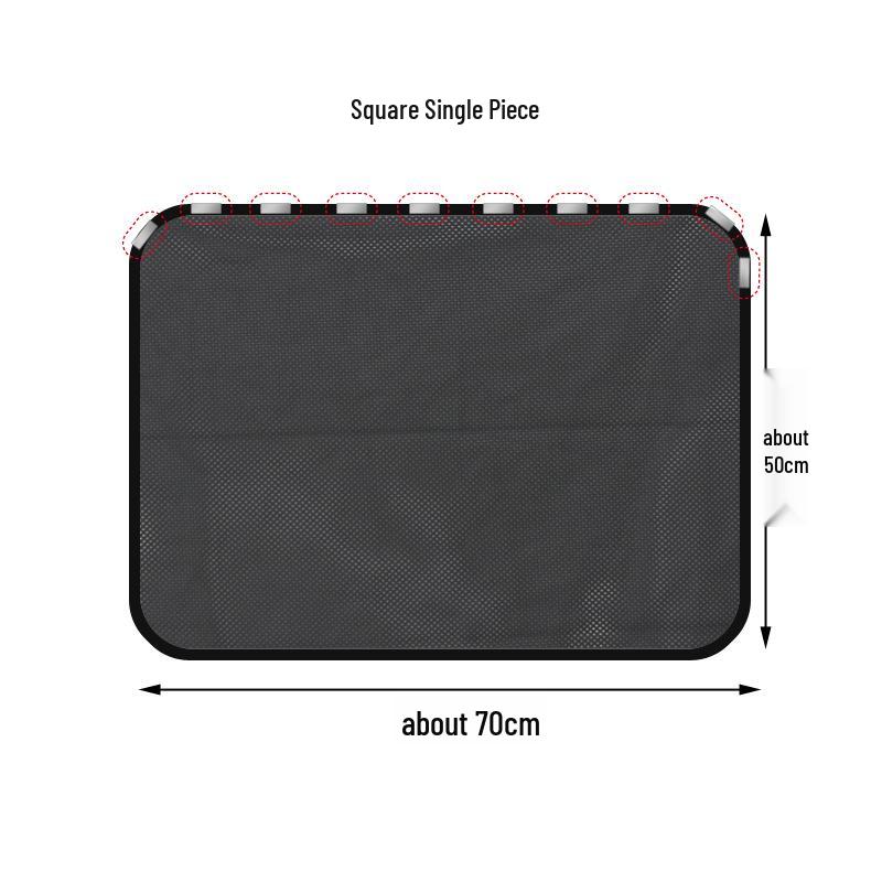 Magnetic Car Sunshade: Non-Automatic Retractable Heat Insulation Mesh for Front Windshield & Side Windows.