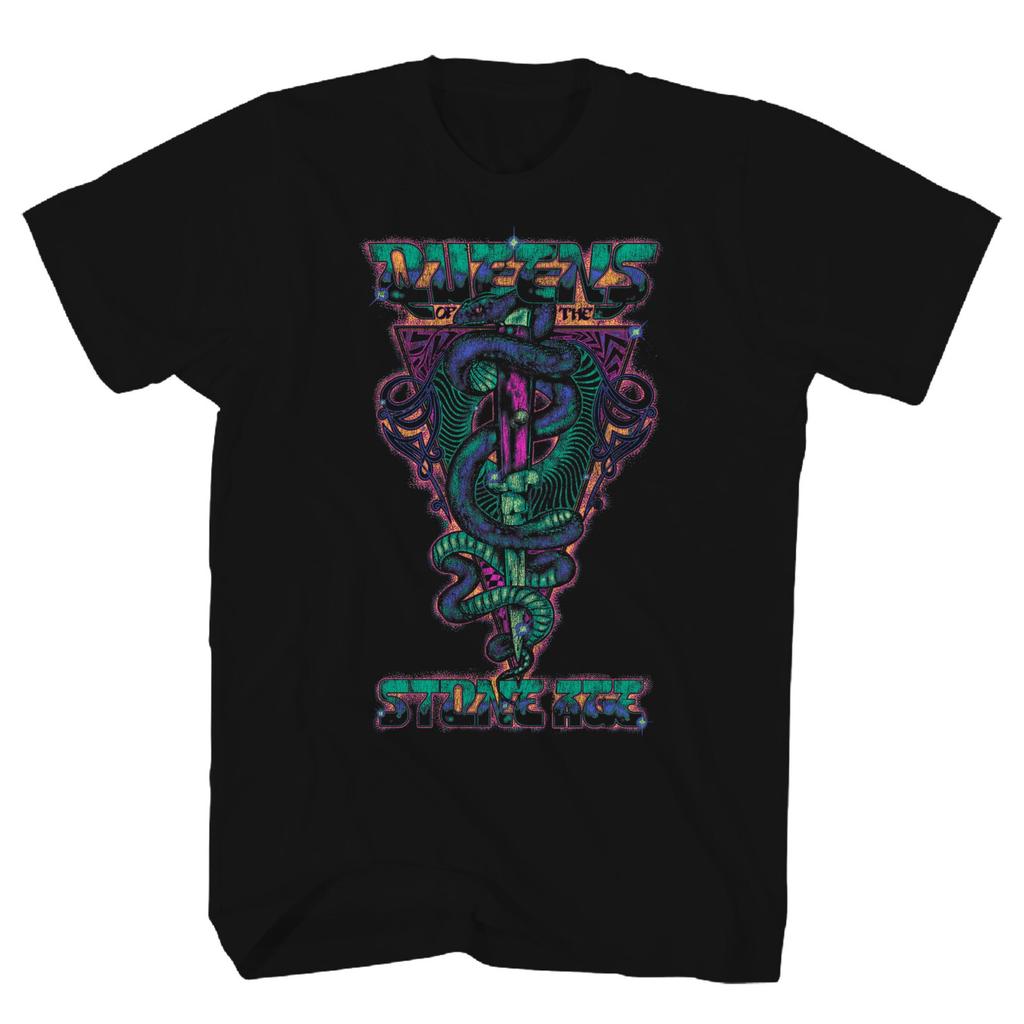 Queens of the Stone Age Snake T-shirt Mens Rock and Roll Music Classic Tee Black