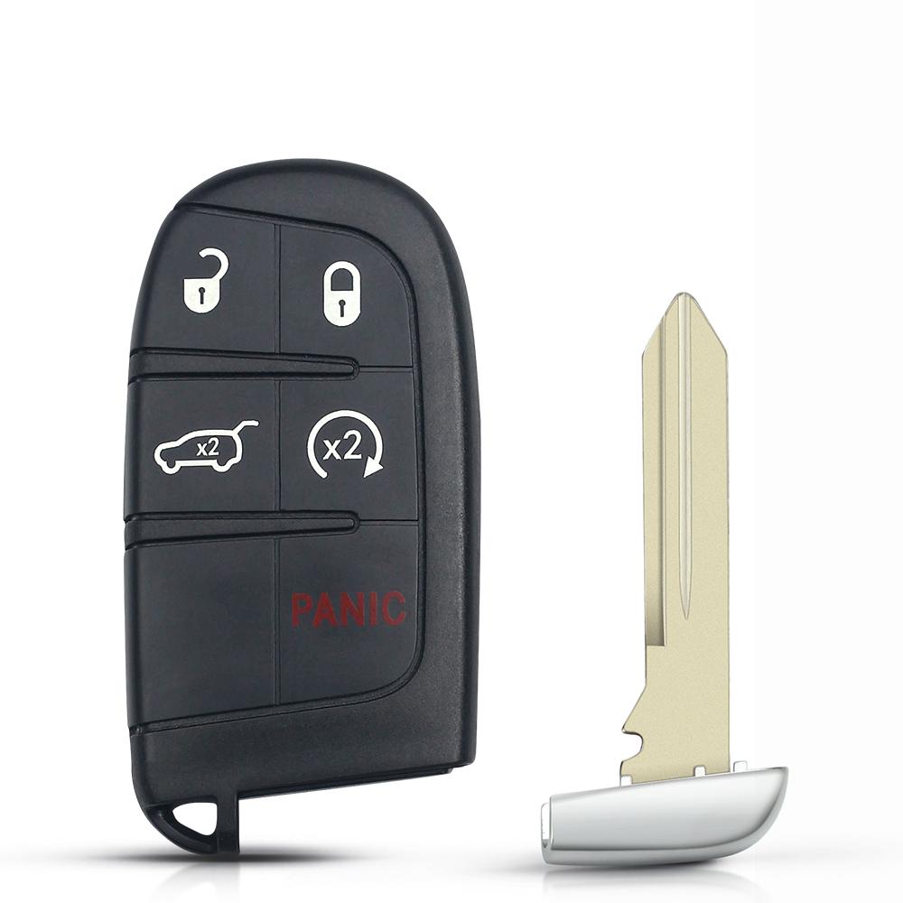 KEYYOU 2/3/4/5BTN Car Smart Key Case Shell For Jeep Grand Cherokee Dodge Ram 1500 Journey Charger Dart Challenger Durango AMZ1