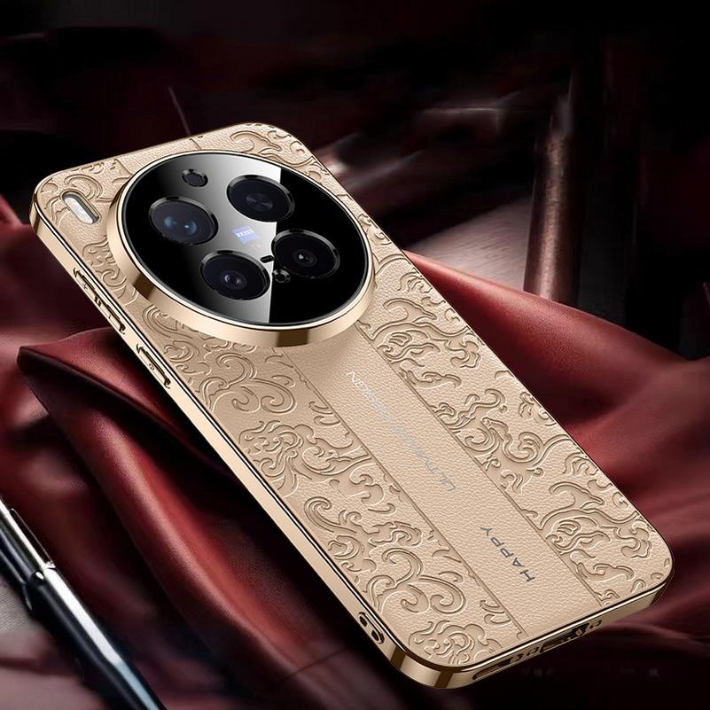 Роскошный чехол-бампер с покрытием из кожи «Счастливое облако» для VIVO X300 Ultra X300s X300 FE x300 Pro X200 FE vivo V70 Защитная крышка