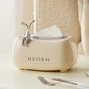 Cartoon Cheese Rabbit Tissue Box Ceramic Paper Towel Holder Paper Extractor Silver Rabbit Storage Box Household Napkin Holder