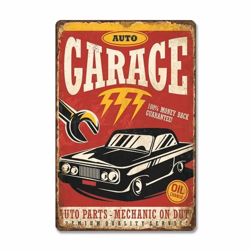 Classic Auto Garage Car Full Service Metal Tin Signs Wall Art Posters Plate Wall Decor for Bars Man Cave Cafe Clubs Garage Retro