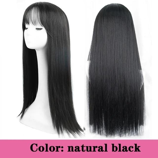 Длинный вьющийся синтетический парик с челкой по центру, темно-коричневый парик из натуральных вьющихся волос, женский парик для косплея, парик из термостойкого волокна