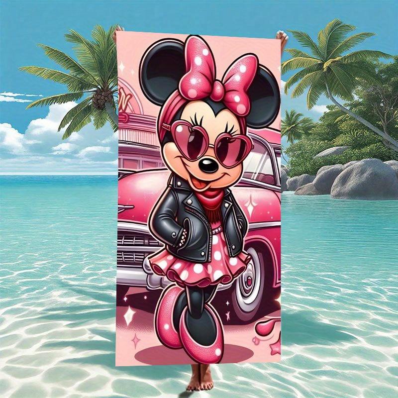 1pc Stylish Minnie Polyester Beach Towel, 2D Printed, Year-Round Use, Lightweight/Quick-Drying/Soft, Ideal for Beach/Camp