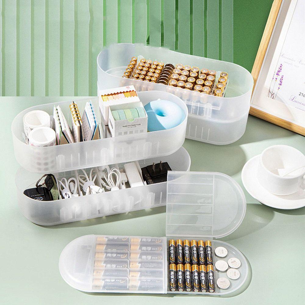 Semi-translucent Hard Battery Organizer Multi-layer Battery Button Cell Holder  Lithium Battery