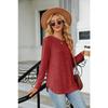 YYFS Women's Fashion Casual Spring Fall Solid Color Print Long Sleeve O-Neck Blouses & Shirts