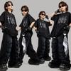 Kids Hip Hop Dance Outfit Set Cotton Breakaway Denim Pants Streetwear Performance Costume Boys Girls 2025