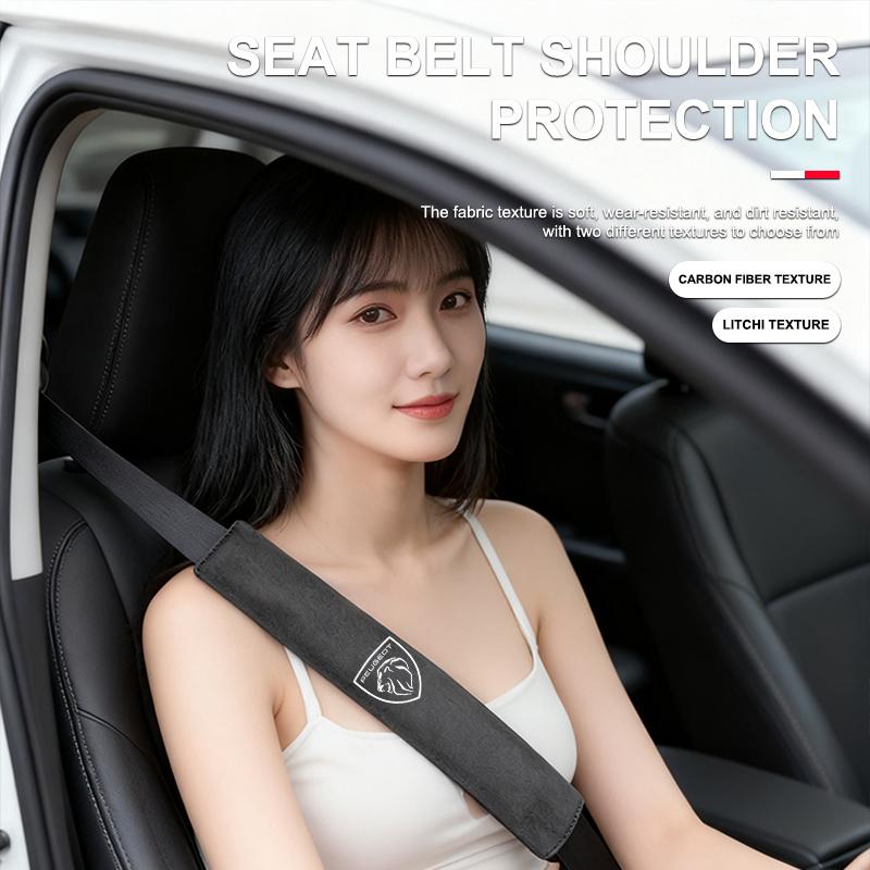2Pcs Seat Belt Covers Car Accessories Car Shoulder Pad For Peugeot 5008 508 408 4008 308 3008 208 2008 Landtrek Rifter Valve cap ed1