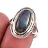 Ювелирное кольцо из стерлингового серебра 925 пробы с натуральным лабрадоритом S.6.5 H9r94