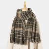 Christmas New Gold Silk Red Plaid Scarf Autumn and Winter Atmosphere Premium Warm Shawl Scarf