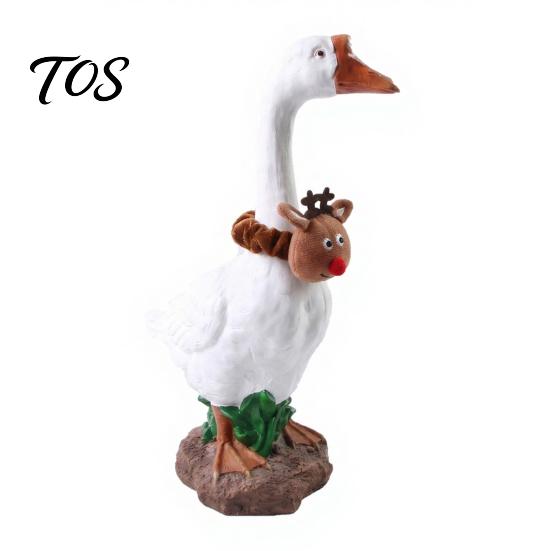 Festive Goose Clothing Accessory Christmas Porch Accessory, Deer Antler Hat, Plush Elk Santa Tree Collar, Statue Hat Apparel for 23 Inch Outdoor Yard