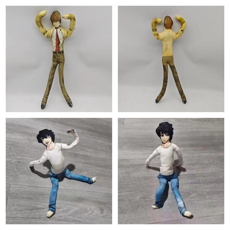Anime Death L.Lawliet Cosplay Doll Plush Stuffed Dolls Abstract Joint Flexible Room Decoration Halloween Mascot Soft Props